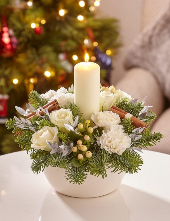 Bougie de table Fleur de Noël - Candelys - Bougies illustrées et